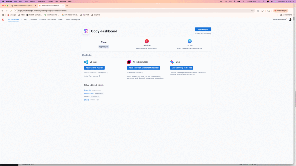 Sourcegraph Cody Dashboard